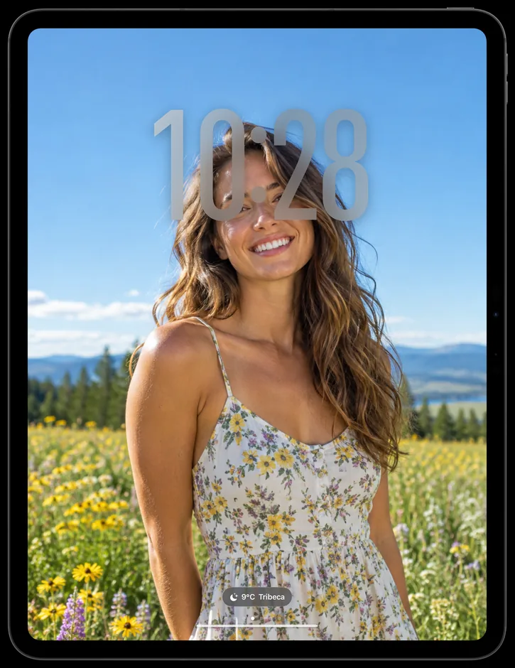 A portrait photo face with the clock behind the subject